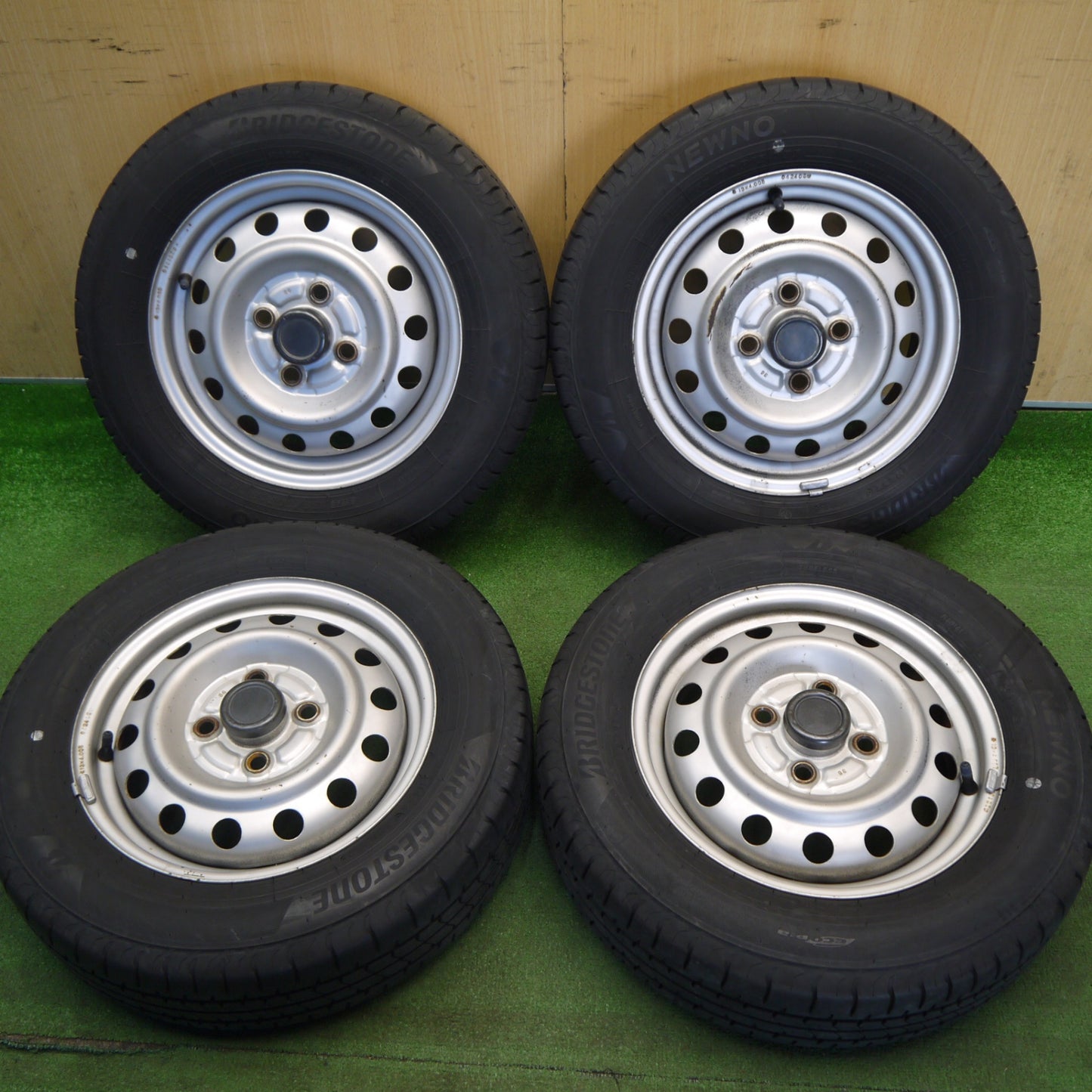 4本価格！23年★155/70R13 ブリヂストン NEWNO スチール ホイール ニューノ 13インチ PCD100/4H★6041303Hノ