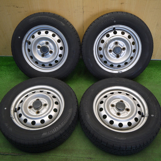4本価格！23年★155/70R13 ブリヂストン NEWNO スチール ホイール ニューノ 13インチ PCD100/4H★6041303Hノ
