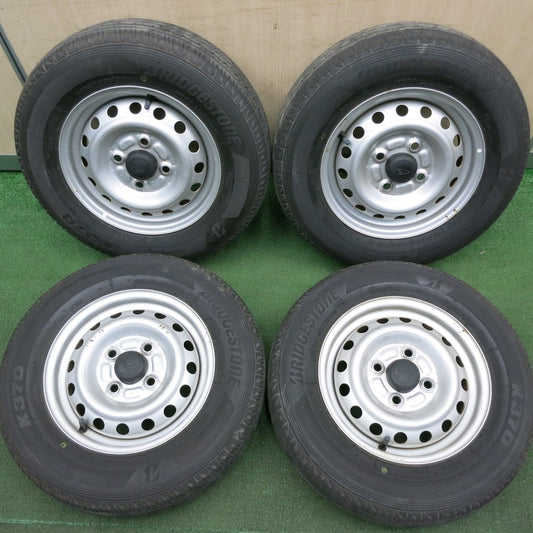 *送料無料* 4本価格！20年★ダイハツ ハイゼット 純正 スチール 145/80R12 ブリヂストン K370 12インチ PCD100/4H★4050105HAノ