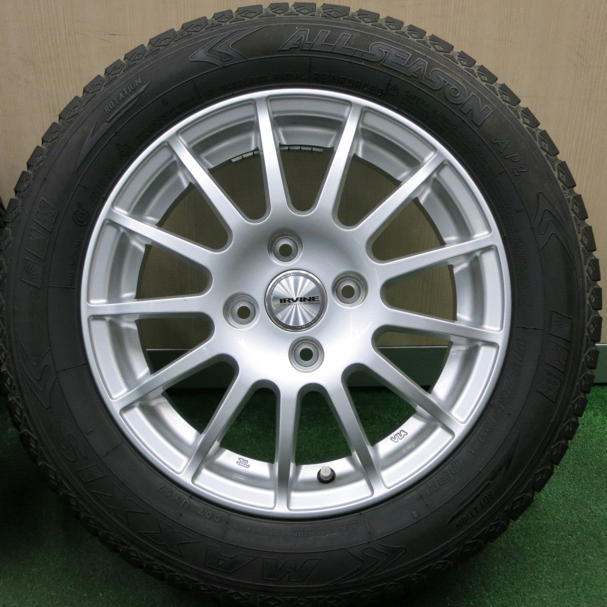 *送料無料* バリ溝！キレイ！8.5分★175/65R14 IRVINE マクシス ALL-SEASON AP2 アーヴィン オールシーズン 14インチ PCD100/4H★4040306NJス