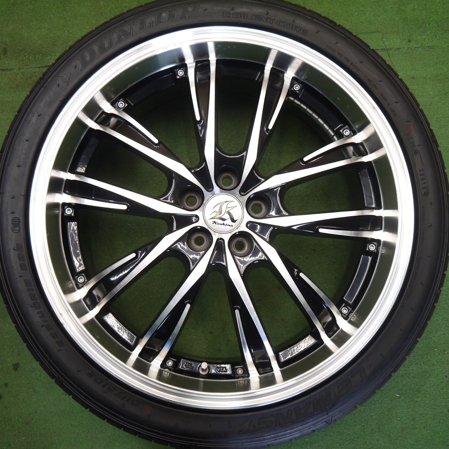 バリ溝！9.5分★プリウス 等 Kashina XV5 225/40R19 ダンロップ LE MANS V カシーナ 19インチ PCD100/5H★6050819Hノ