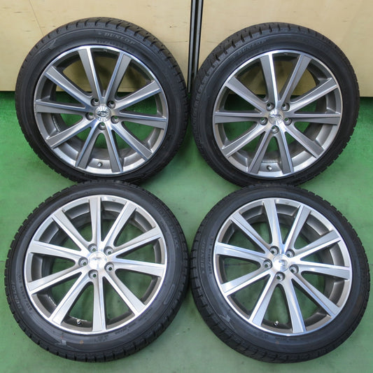 バリ溝！22年！9.5分★スバル レガシィ 純正 225/45R18 スタッドレス ダンロップ ウインターマックス WM02 18インチ PCD100/5H★5093002イス