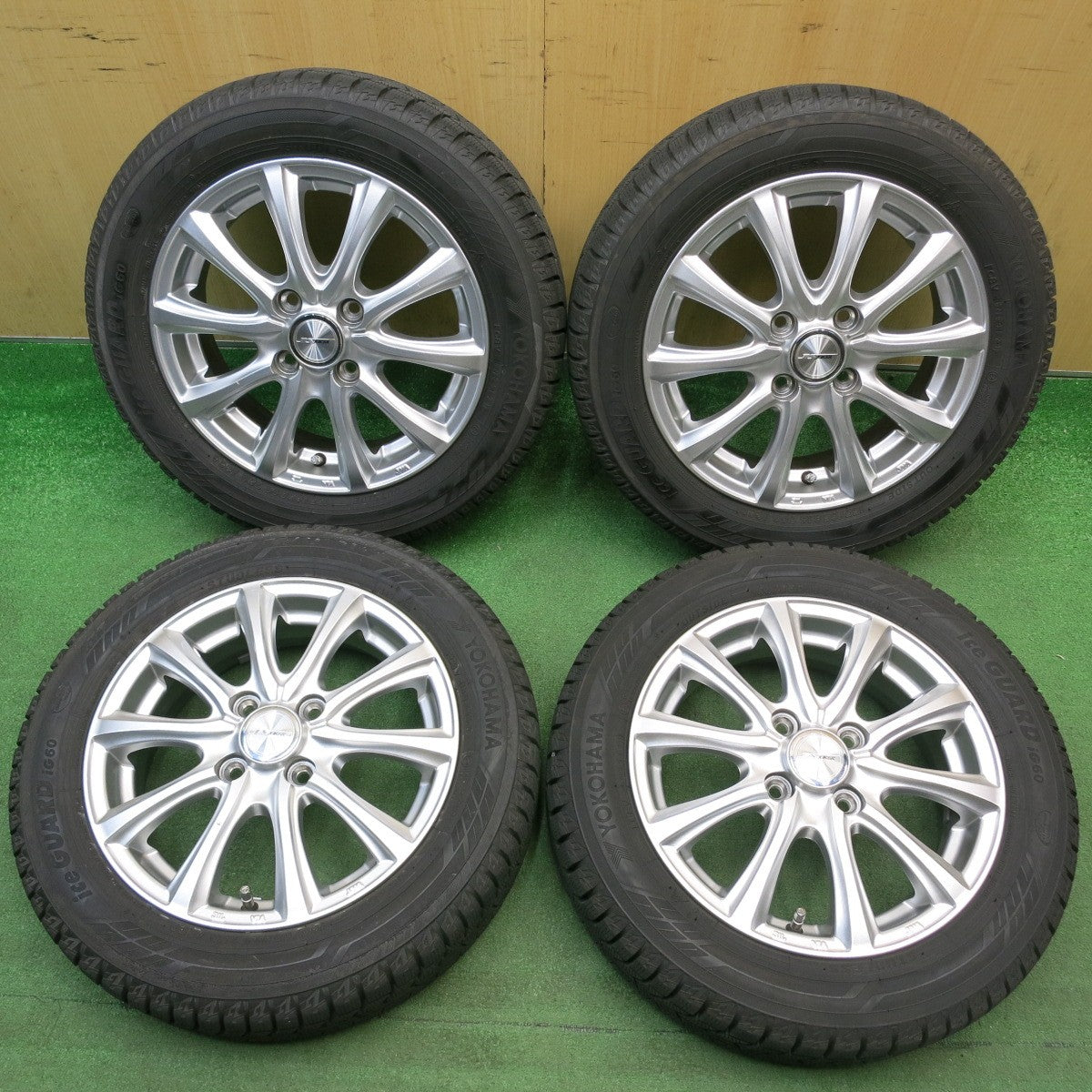 バリ溝！24年！キレイ！9.5分★スタッドレス 155/65R14 ヨコハマ アイスガード iG60 JOKER ジョーカー 14インチ PCD100/4H★6032902HAス