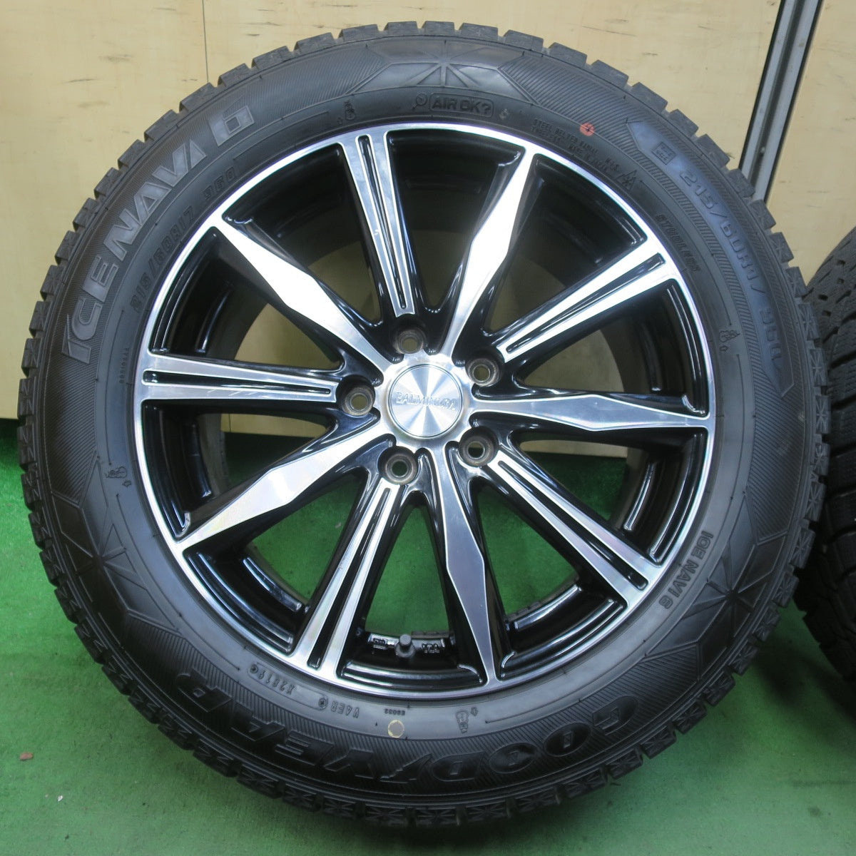 バリ溝！9分★スタッドレス 215/60R17 グッドイヤー アイスナビ6 BALMINUM バルミナ 17インチ PCD114.3/5H★5062003イス