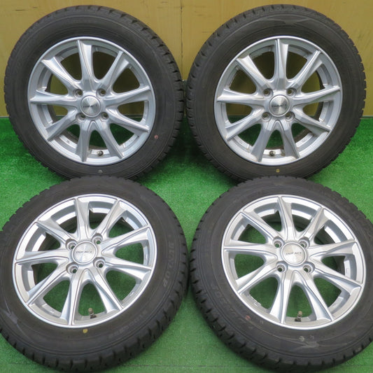 バリ溝！22年！9分★スタッドレス 155/65R14 ダンロップ ウインターマックス WM02 DUFACT デュファクト 14インチ PCD100/4H★5110704NJス