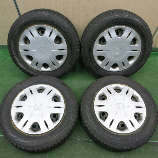 *送料無料* バリ溝！8.5分★ホンダ GE6 フィット 純正 スチール 175/65R14 スタッドレス ブリヂストン ブリザック VRX PCD100/4H★4052403HAス