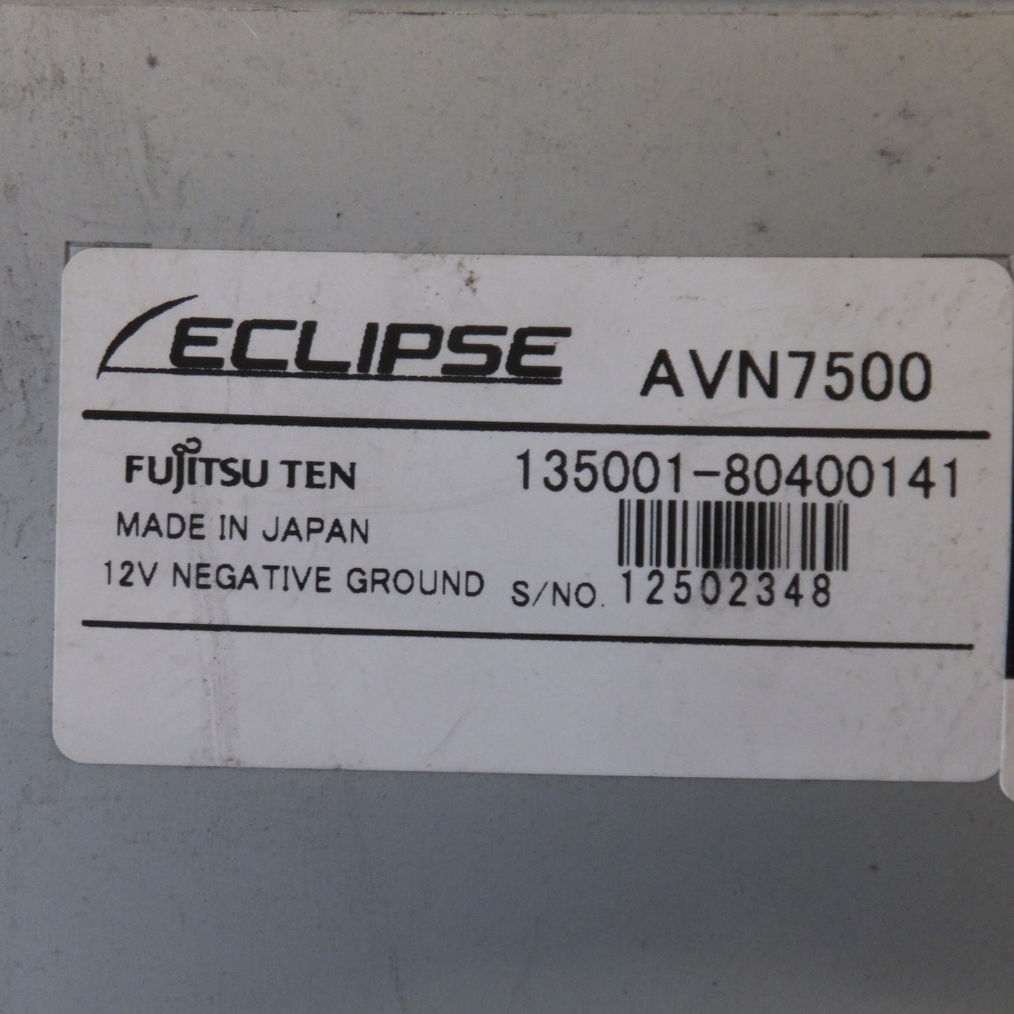 [送料無料] ★富士通テン イクリプス ECLIPSE メモリーナビゲーション AVN7500[48]★