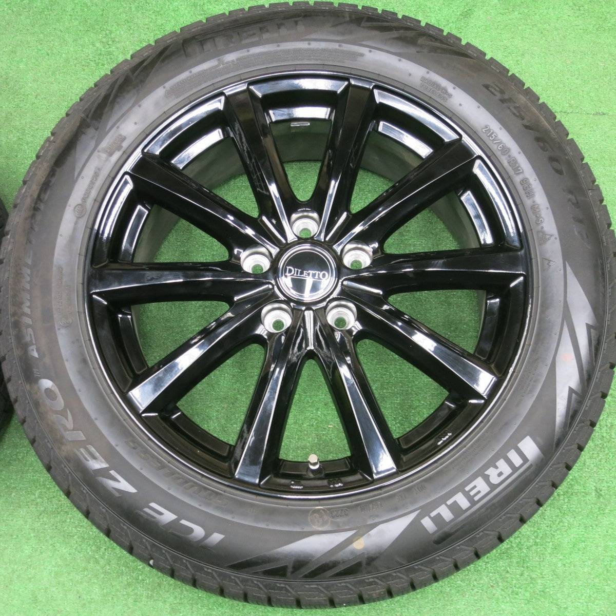 バリ溝！23年！キレイ！9.5分★スタッドレス 215/60R17 ピレリ アイスゼロ アシンメトリコ DILETTO ディレット 17インチ PCD114.3/5H★6020805NKス