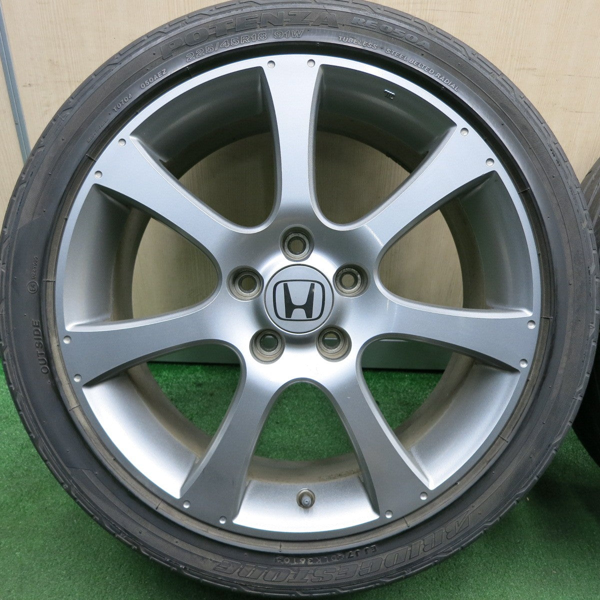 *送料無料* 4本価格★ホンダ オデッセイ アブソルート 純正 225/45R18 ブリヂストン ポテンザ RE050A 18インチ PCD114.3/5H★4032405HAノ