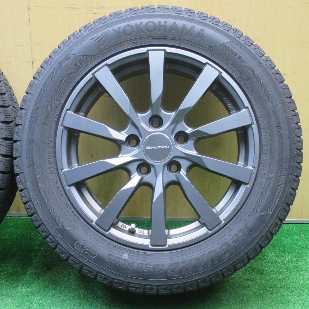 バリ溝！キレイ！9分★ワーゲン 等 EUROTECH GAYA10 215/55R16 スタッドレス ヨコハマ アイスガード iG50 プラス ユーロテック ガヤ10 16インチ PCD112/5H★5110907NJス