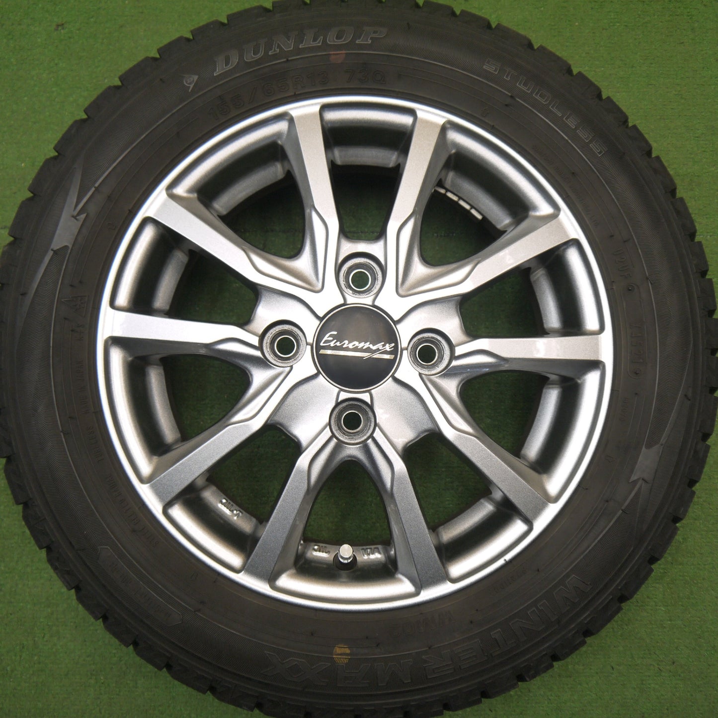 バリ溝！キレイ！8.5分★スタッドレス 155/65R13 ダンロップ ウインターマックス WM02 Euromax ユーロマックス 13インチ PCD100/4H★6022504Hス