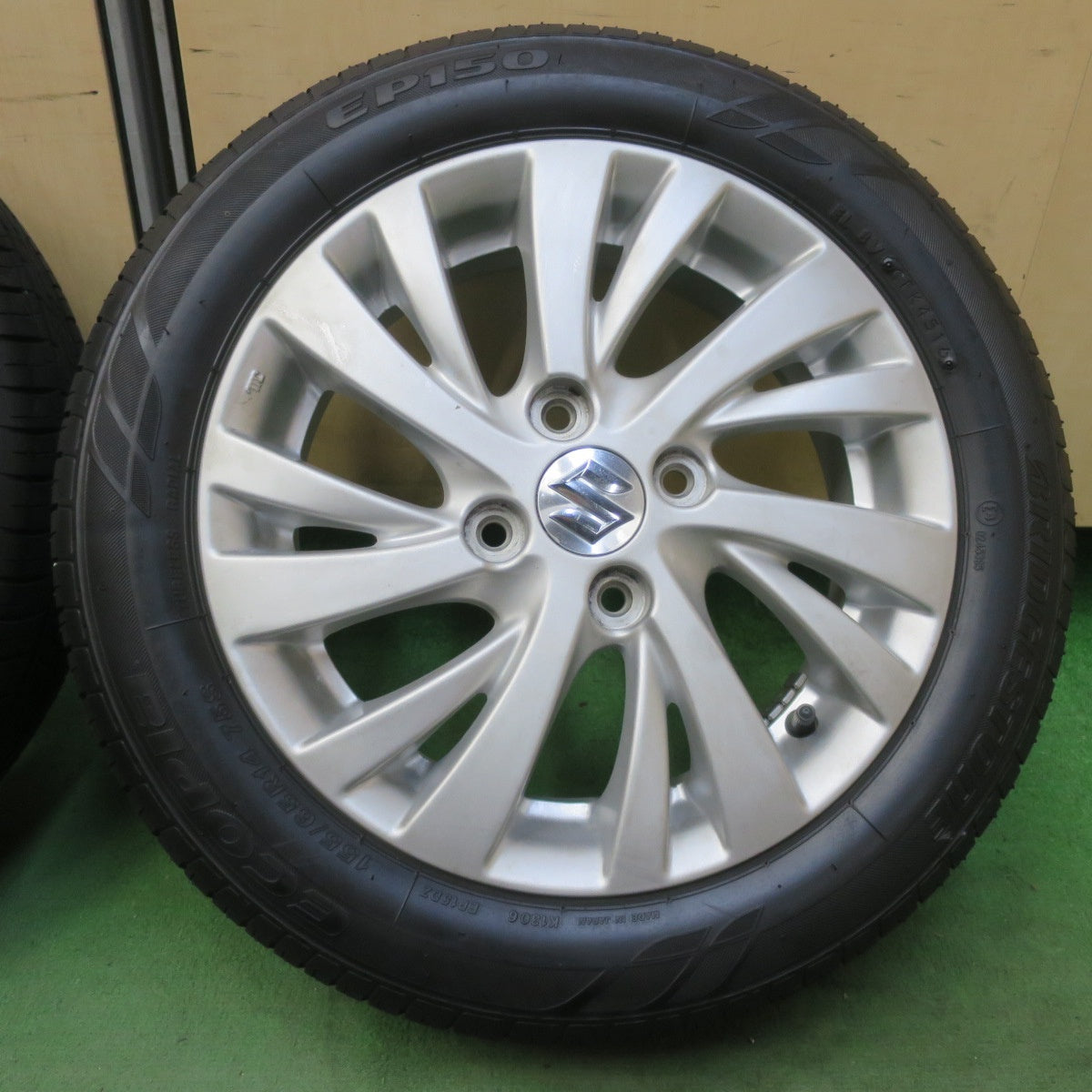 バリ溝！8.5分★スズキ MK53S スペーシア 純正 155/65R14 ブリヂストン エコピア EP150 14インチ PCD100/4H★6050811イノ