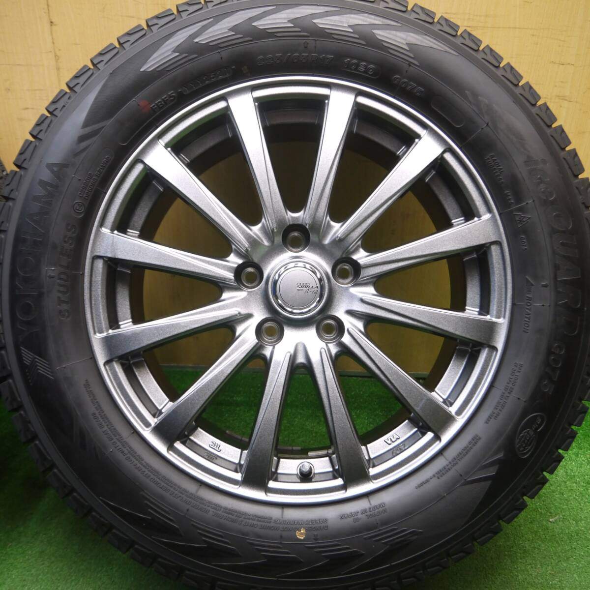 ☆送料込☆23年☆バリ溝☆ヨコハマ アイスガード G075 225/55R19 バリ溝 美品】LEYCROSS REZERVA 19in 7.5J+48 PCD114.3 ヨコハマ