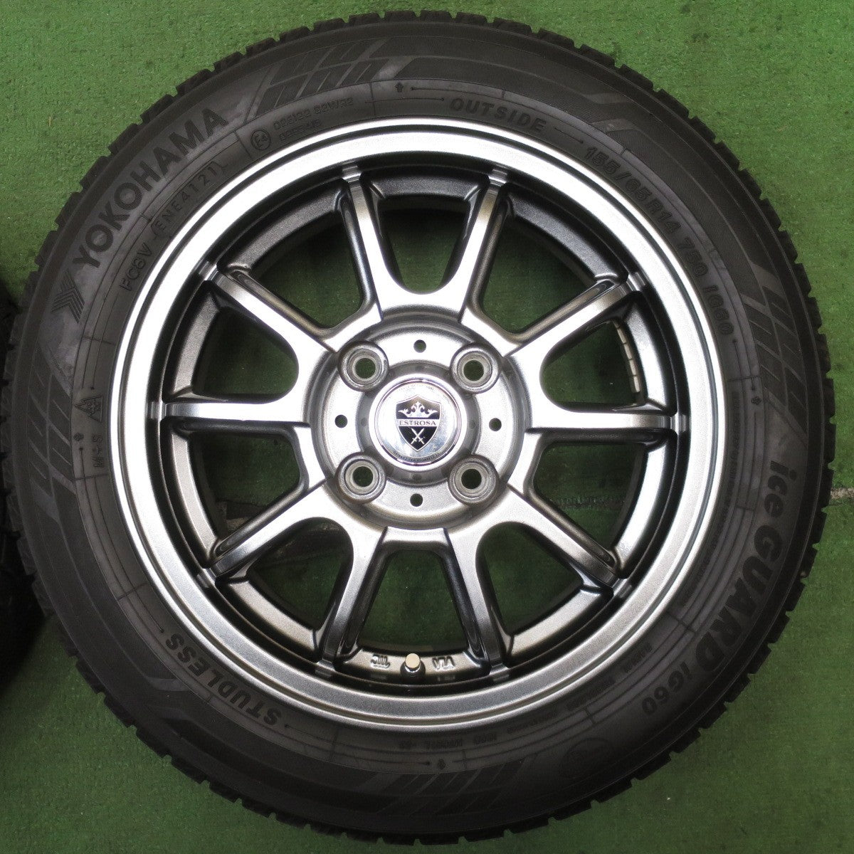 バリ溝！21年！8.5分★スタッドレス 155/65R14 ヨコハマ アイスガード iG60 ESTROSA エステローザ 14インチ PCD100/4H★5080804NJス