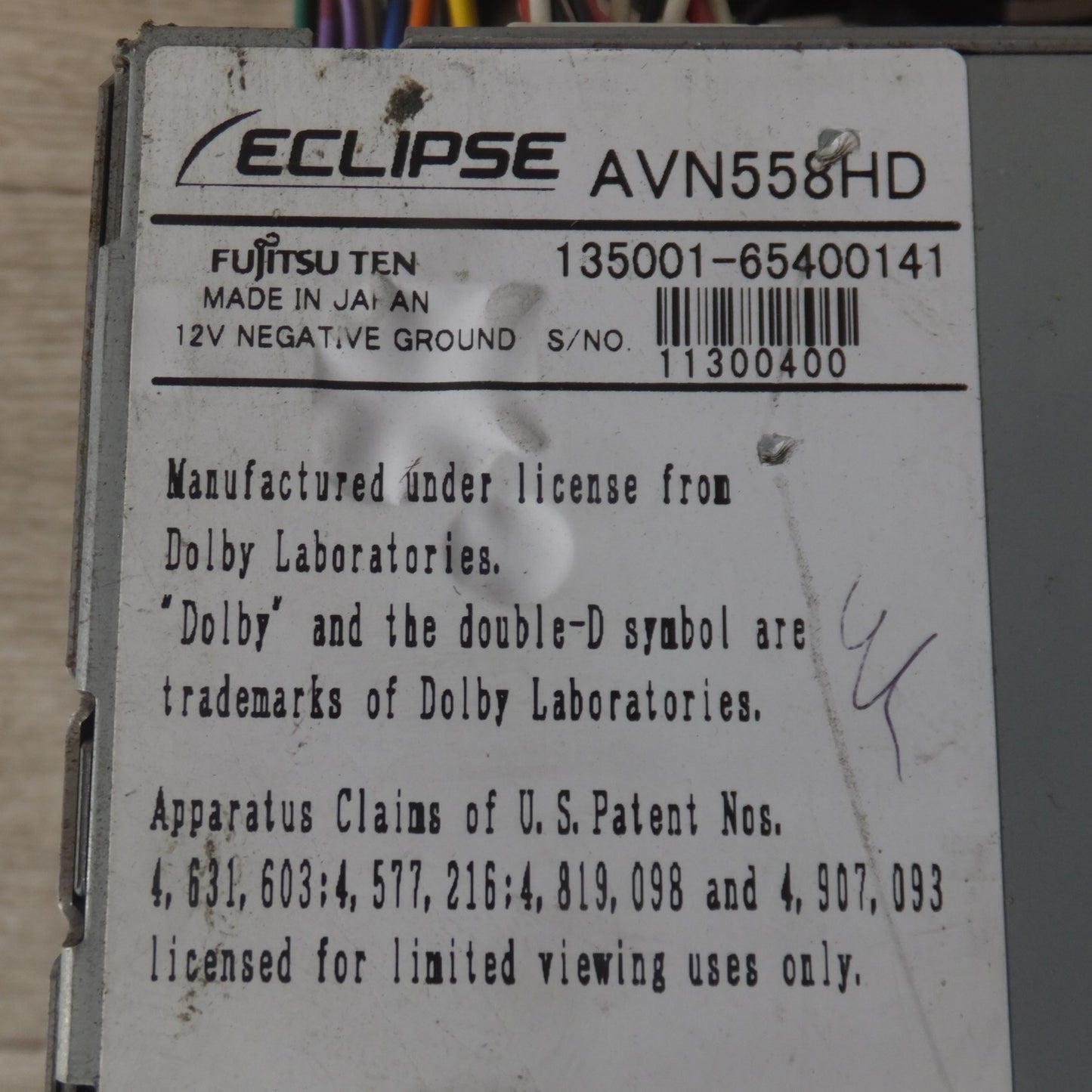 [送料無料] ★富士通テン イクリプス ECLIPSE HDDナビゲーション AVN558HD(10)★
