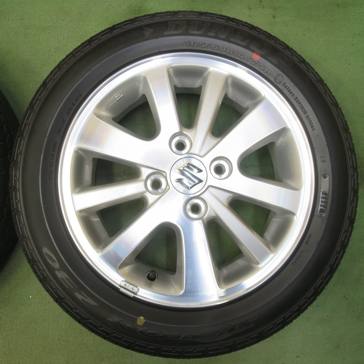 新車外し！26年◎スズキ DA17W エブリイ ワゴン 純正 165/60R14 ダンロップ SP スポーツ 230 14インチ PCD100/4H◎6081103IMノ