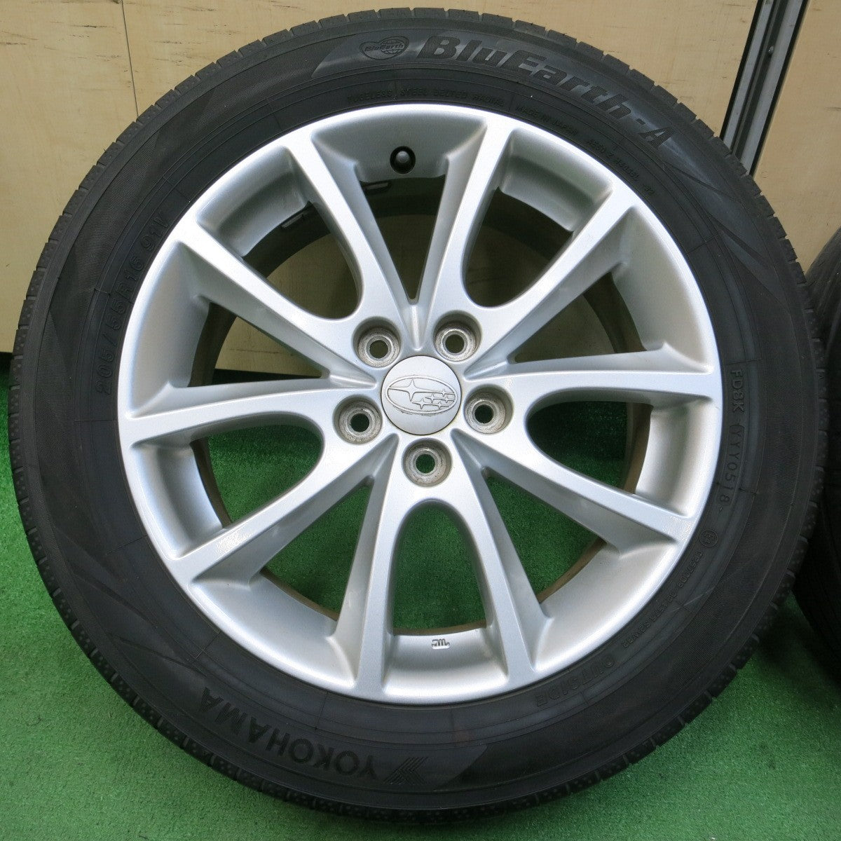 *送料無料* キレイ★スバル インプレッサ 純正 205/55R16 ヨコハマ BluEarth-A 16インチ PCD100/5H★4040604イノ