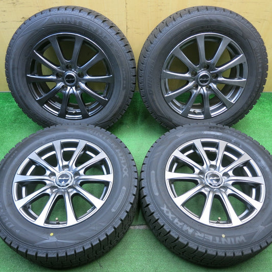 超バリ溝！24年！キレイ！ほぼ10分★スタッドレス 215/60R16 ダンロップ ウインターマックス WM02 EuroSpeed MiD ユーロスピード 16インチ PCD114.3/5H★5042602NJス