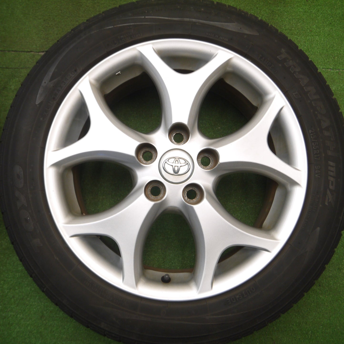 [送料無料] 4本価格★トヨタ 50系 エスティマ 純正 215/55R17 トーヨー トランパス MPZ 17インチ PCD114.3/5H★5012705Hノ