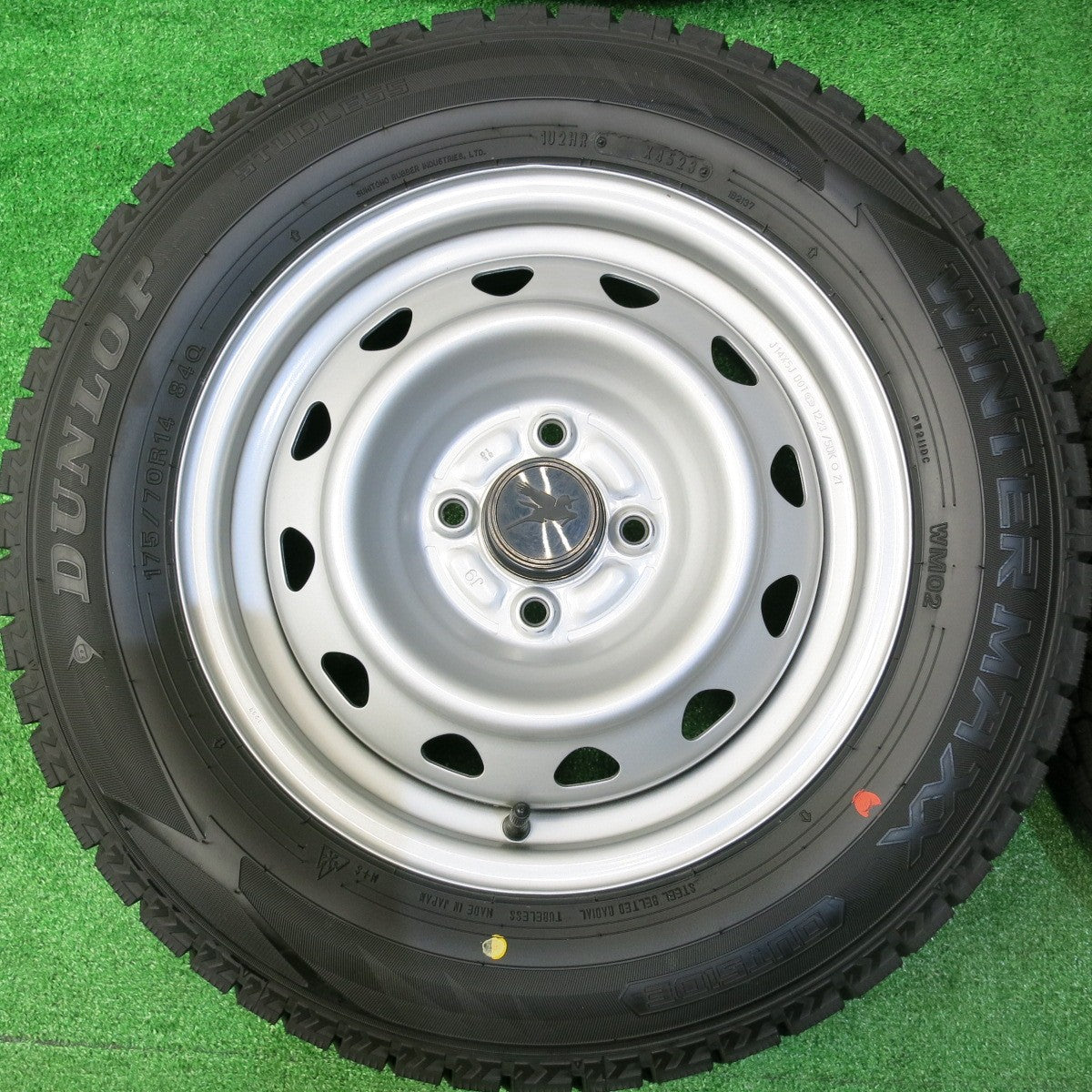 バリ溝！23年！キレイ！ほぼ10分★スタッドレス 175/70R14 ダンロップ ウインターマックス WM02 スチール ホイール 14インチ PCD100/4H★5113025HAス