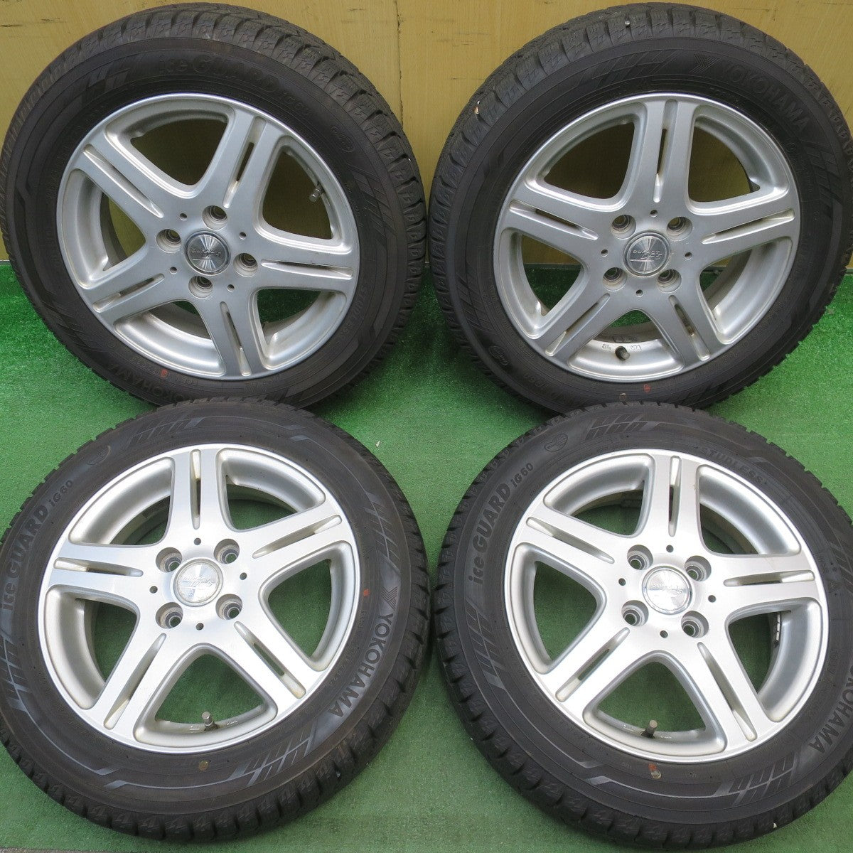 バリ溝！24年！9.5分★スタッドレス 155/65R14 ヨコハマ アイスガード iG60 DUFACT DF5 デュファクト 14インチ PCD100/4H★6051505NJス