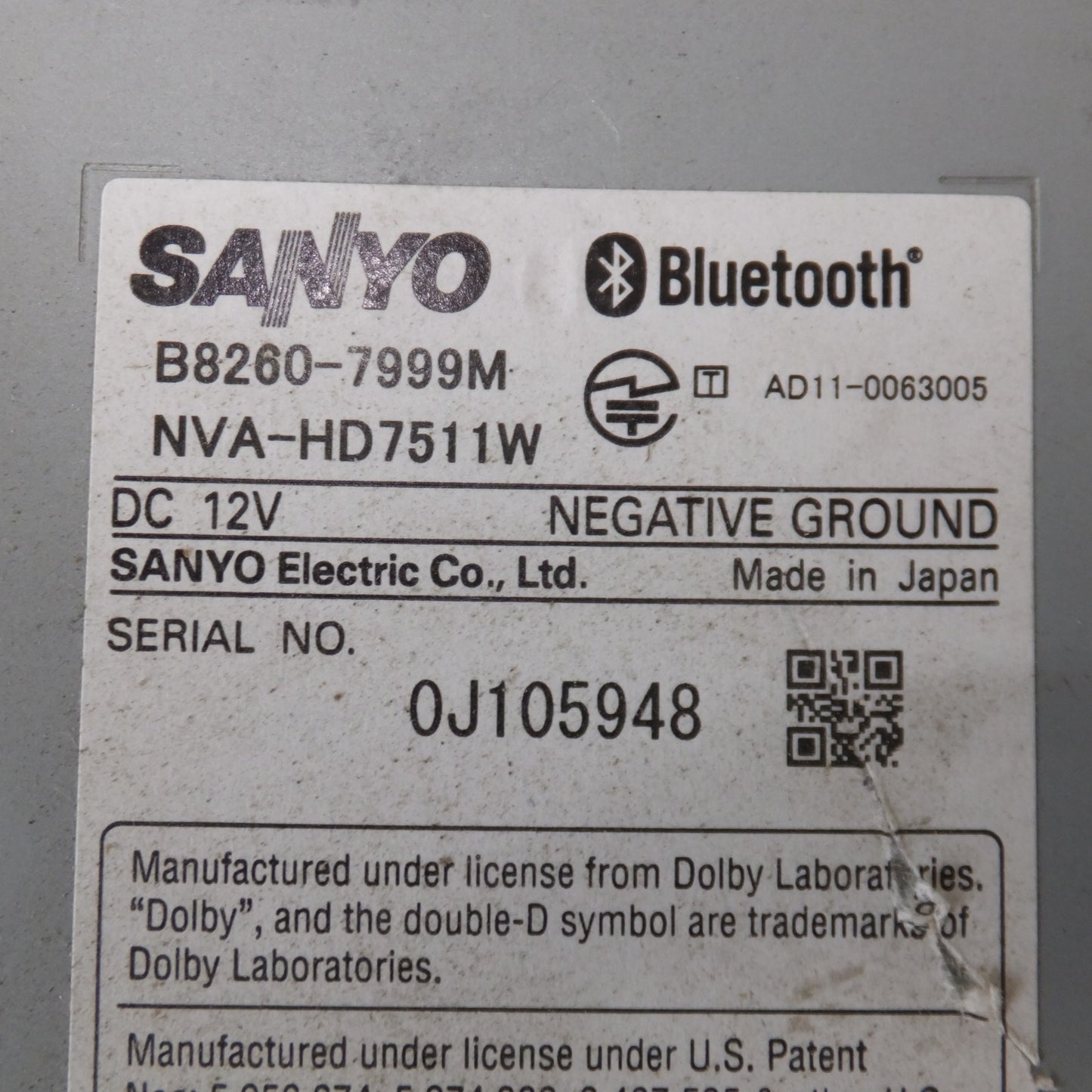 [送料無料] ★三洋電機製 日産 純正 オリジナルナビゲーション HS511D-W B8260-7999M NVA-HD7511W★