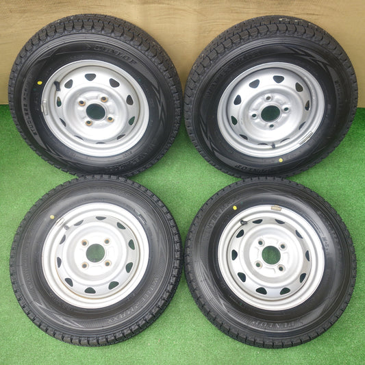 ほぼ未使用！25年★スタッドレス 145R12 6PR ダンロップ ウインターマックス SV01 スチール ホイール 12インチ PCD100/4H★6012501KTス