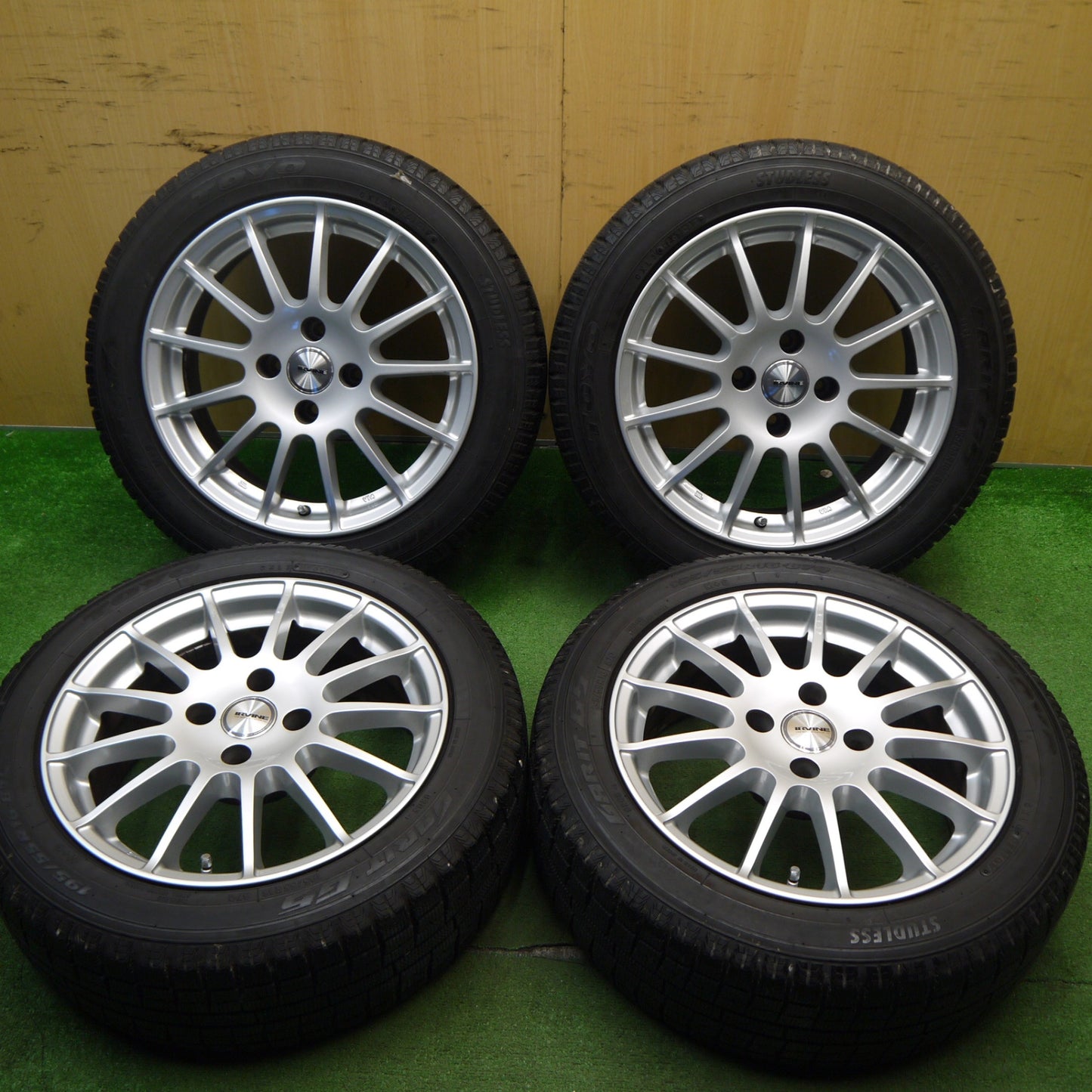 バリ溝！キレイ！8.5分★シトロエン プジョー IRVINE F01 195/55R16 スタッドレス トーヨー ガリット G5 16インチ アーヴィン PCD108/4H★5041506Hス