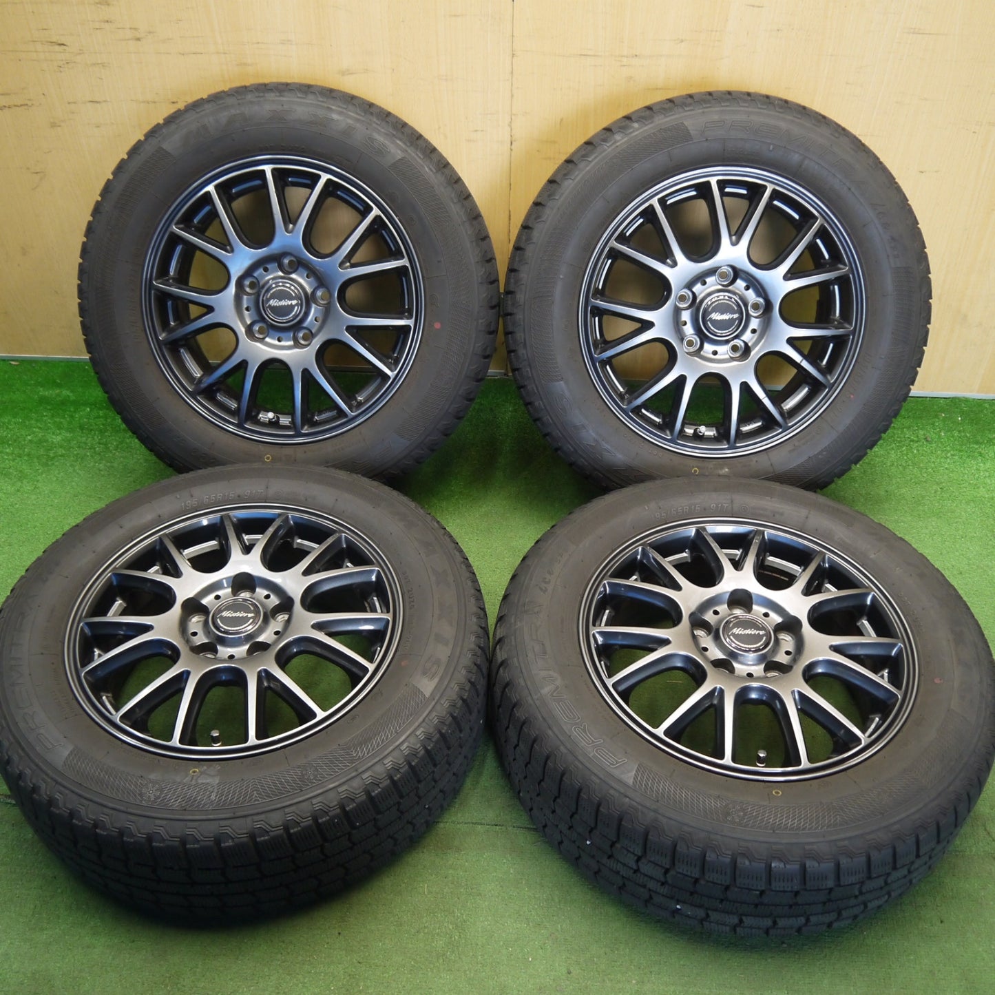 バリ溝！8.5分★スタッドレス 195/65R15 マキシス PREMITRA ice SP3 Mistiere RB14 ミスティ―レ 15インチ PCD114.3/5H★6042101Hス