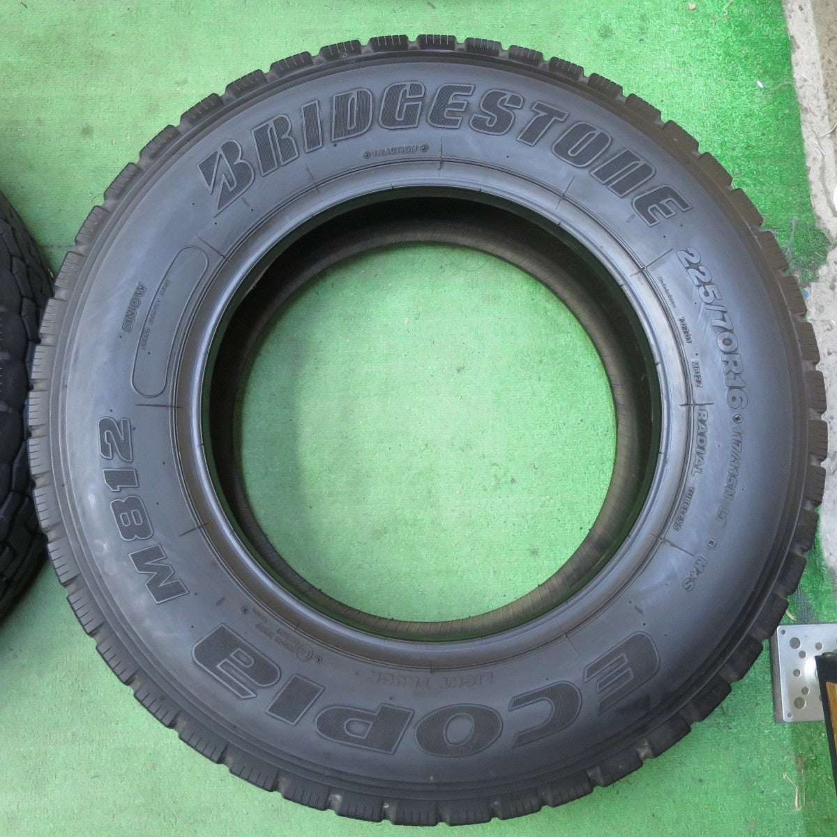 バリ溝！22年！9分！6本★トラック タイヤ 225/70R16 117/115N ブリヂストン エコピア M812 ミックス オールシーズン 16インチ★5061006イノタ
