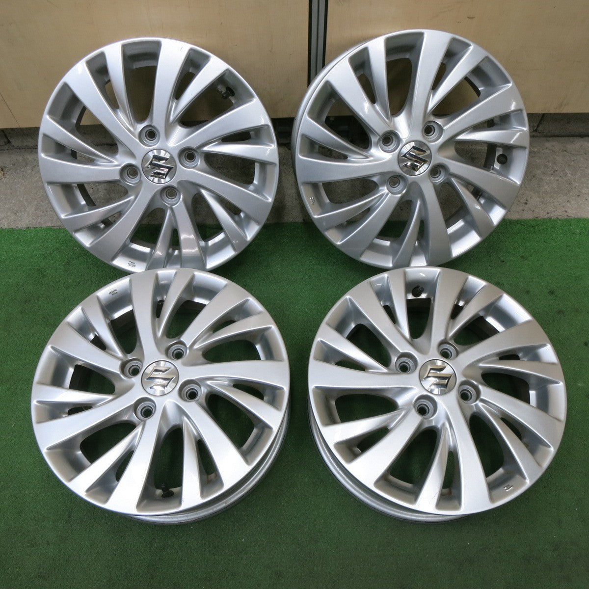 キレイ★スズキ MK53S スペーシア ワゴンR 等 純正 ホイール 14インチ 14×4.5J PCD100/4H★6011704ナホ