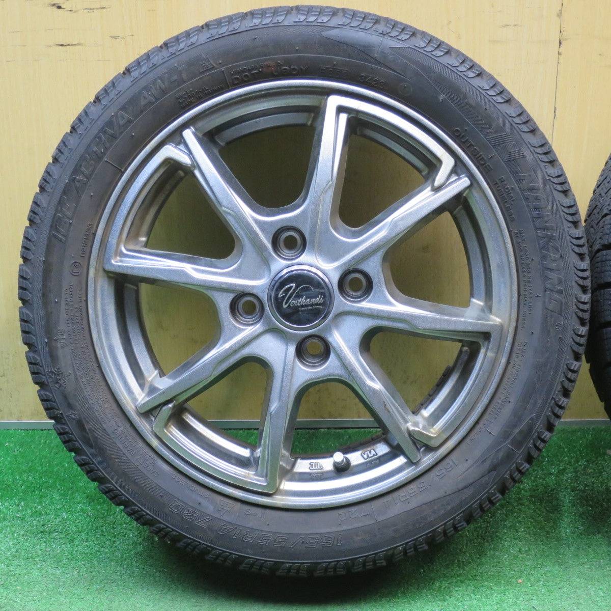 バリ溝！23年！9.5分★スタッドレス 165/55R14 ナンカン アイスアクティバ AW-1 Verthandi ヴェルザンディ 14インチ 軽サイズ ワゴンR ゼスト 等 PCD100/4H★6031805NJス