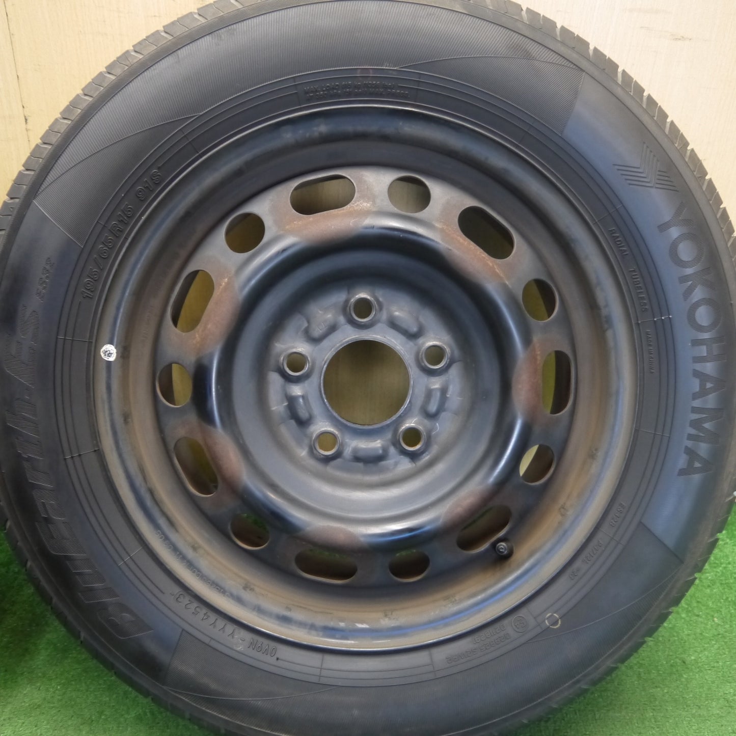 バリ溝！23年！9分◎195/65R15 ヨコハマ BluEarth-ES ES32 スチール ホイール ブルーアース 15インチ PCD114.3/5H◎6081001Hノ