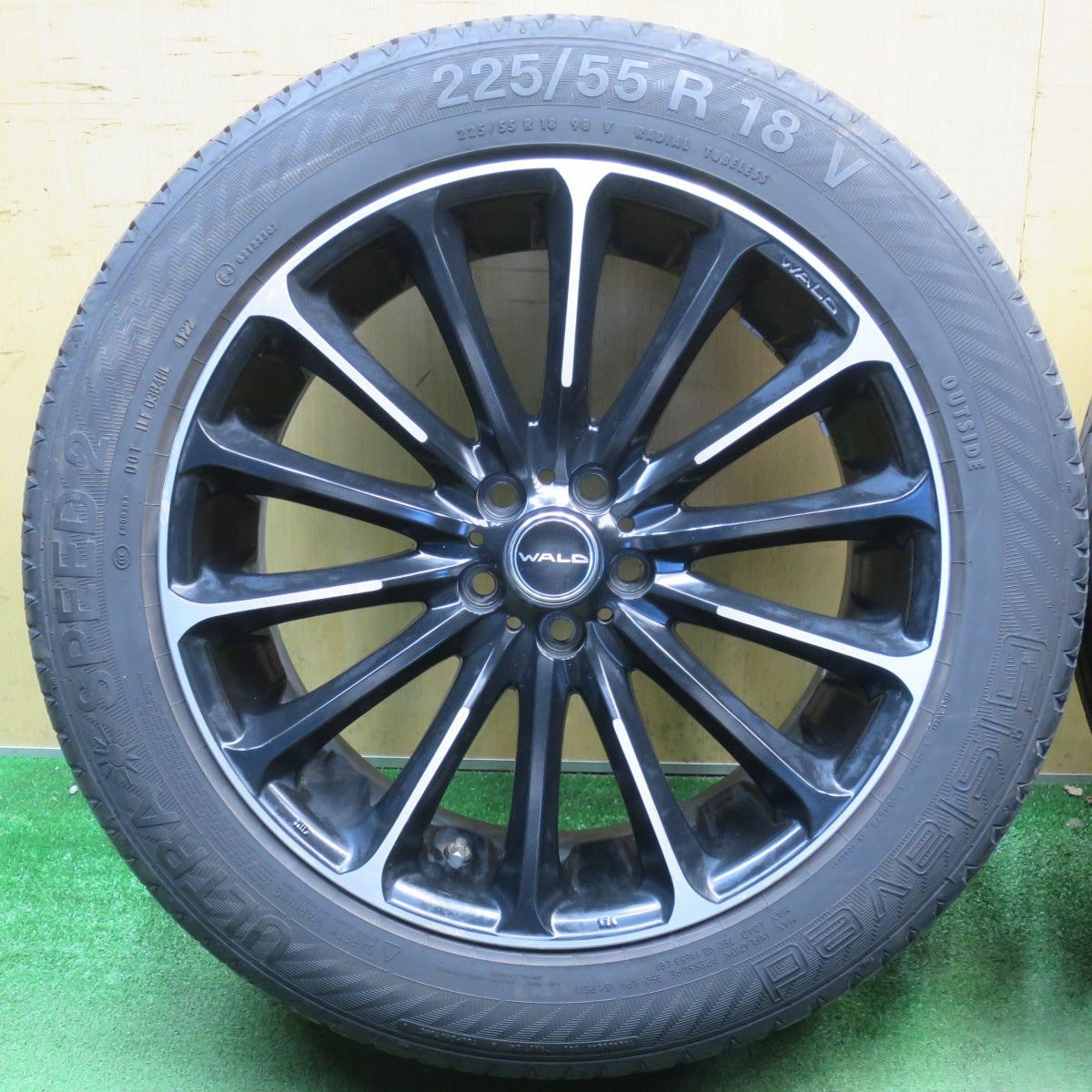 バリ溝！22年！キレイ！9分★フォレスター 等 225/55R18 ギスラベット ULTRA SPEED2 WALD Portofino 21C ヴァルド ポルトフィーノ 18インチ PCD100/5H★6051904NJノ