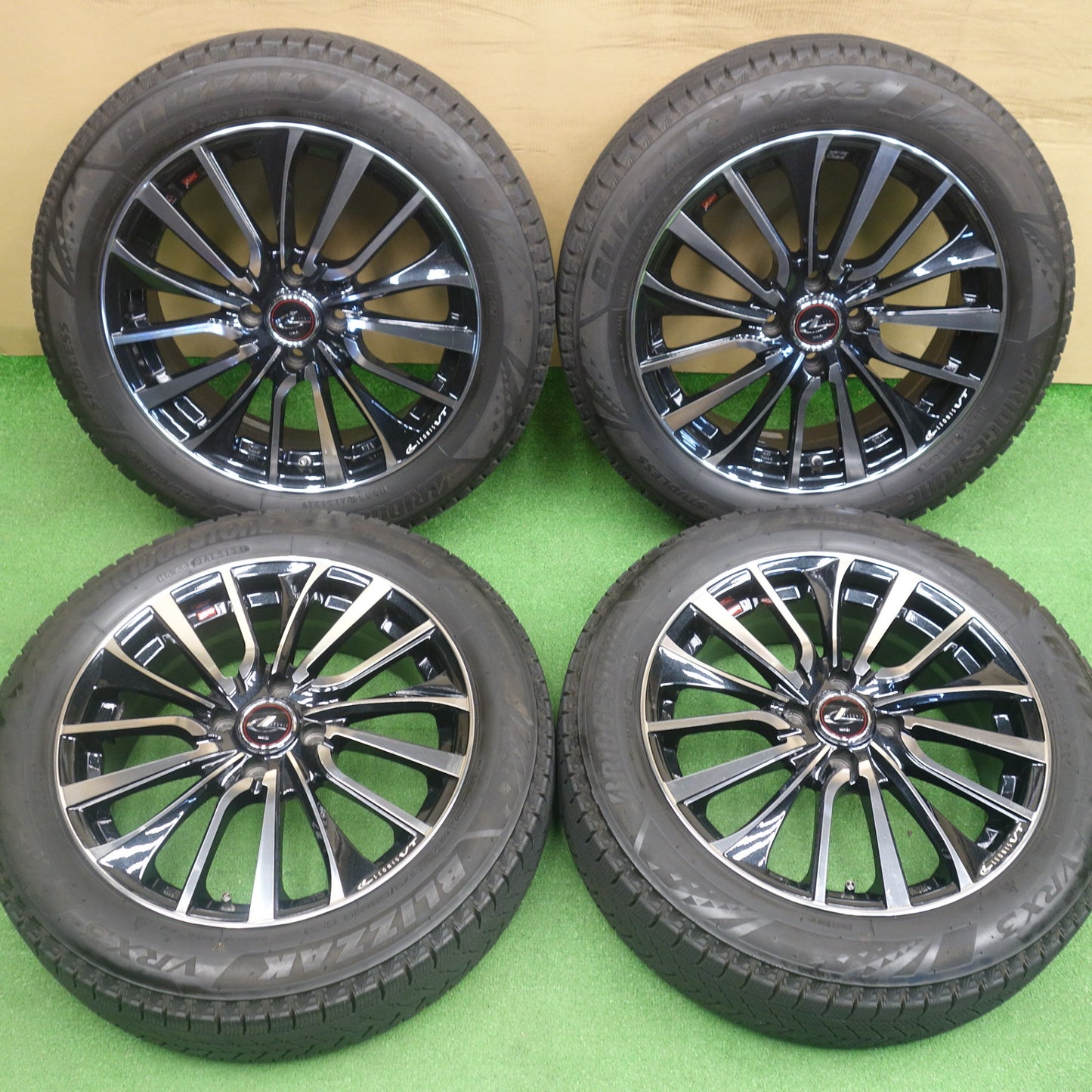 バリ溝！9.5分以上★LEONIS VT 175/60R16 スタッドレス ブリヂストン ブリザック VRX3 16インチ レオニス PCD100/4H★6041203KTス