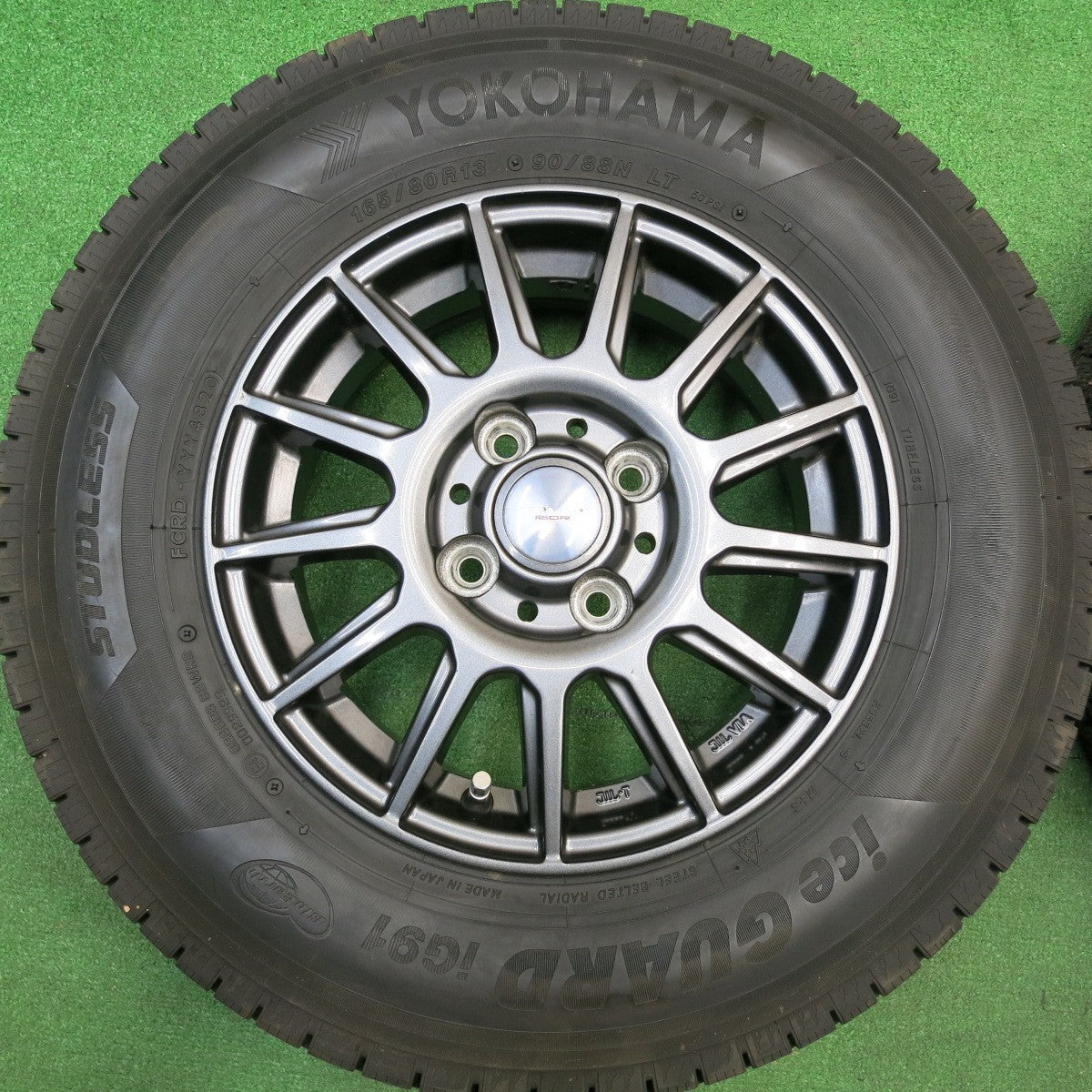 超バリ溝！キレイ！ほぼ10分★スタッドレス 165/80R13 90/88N ヨコハマ アイスガード iG91 VELVA IGOR ヴェルヴァ イゴール 13インチ PCD100/4H★6010308HAス