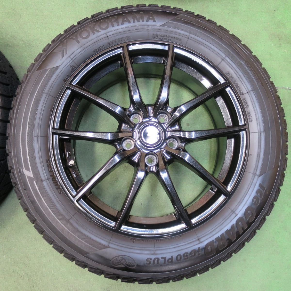 バリ溝！キレイ！9.5分★スタッドレス G.speed 225/60R17 ヨコハマ アイスガード iG50 プラス Gスピード 17インチ PCD114.3/5H★5110405イス