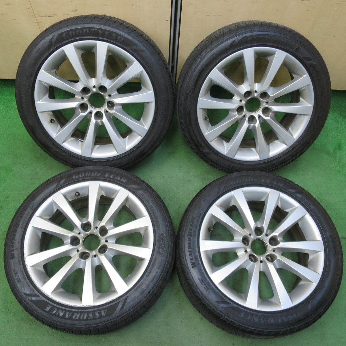 バリ溝！9分★BMW F10 F11 5シリーズ 純正 245/45R18 グッドイヤー ASSURANCE WEATHER READY 18インチ PCD120/5H★5071601イオ