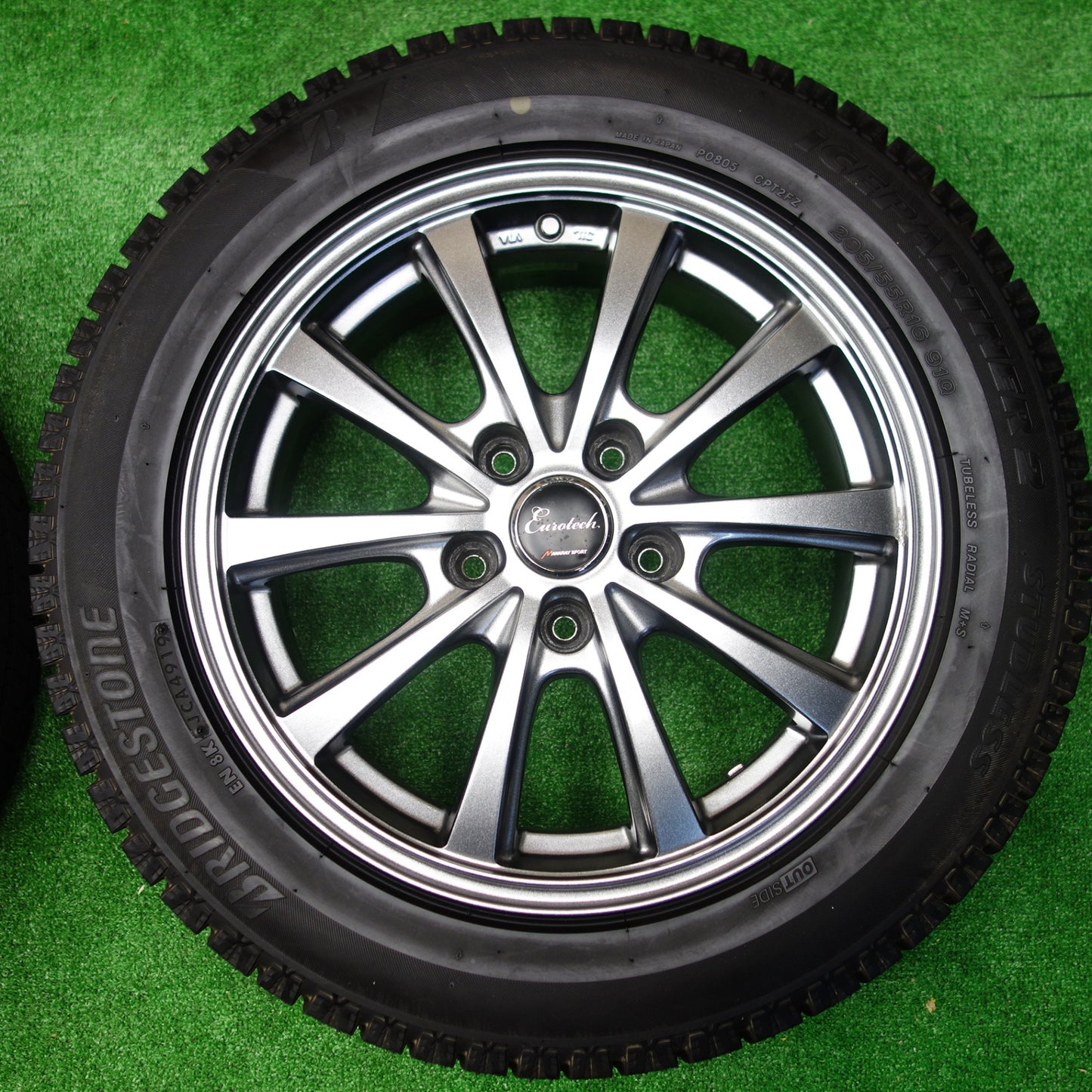 ほぼ未使用！キレイ★スタッドレス 205/55R16 ブリヂストン アイスパートナー2 Eurotech MANARAY SPORT ユーロテック マナレイ 16インチ PCD114.3/5H★5112702KTス