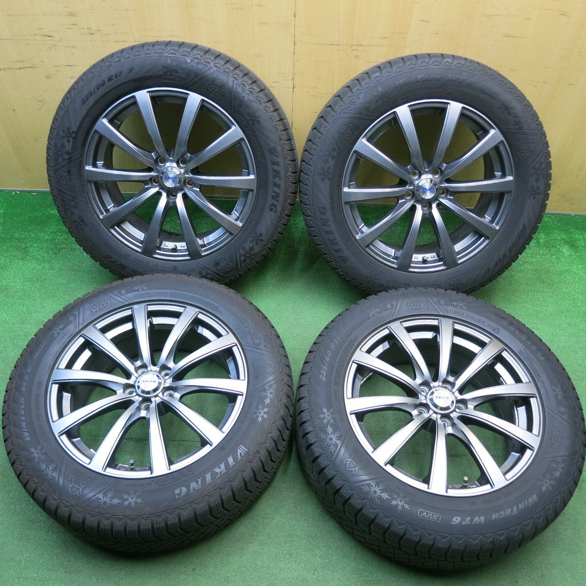 バリ溝！キレイ！8.5分★フォレスター 等 225/60R17 スタッドレス バイキング WINTECH WT6 SUV ZACK JP-110 MONZA ザック モンツァ 17インチ PCD100/5H★6032908HAス