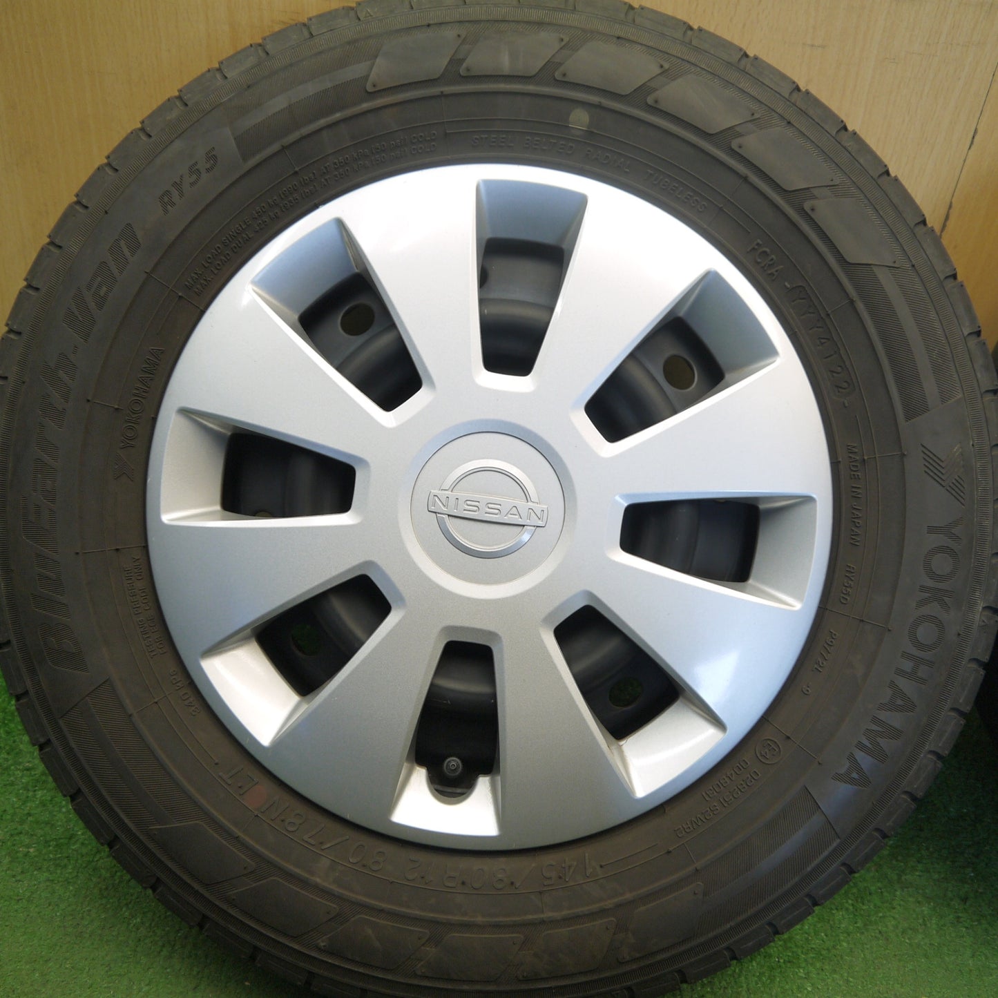 キレイ！22年★日産 クリッパー 純正 スチール 145/80R12 80/78N ヨコハマ BluEarth-Van RY55 12インチ PCD100/4H★6051906Hノ