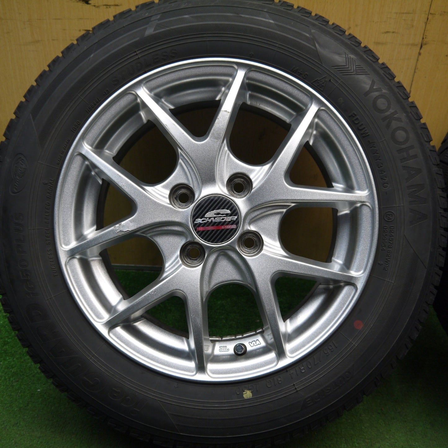 4本価格★スタッドレス 165/70R14 ヨコハマ アイスガード iG50 プラス SCHNEIDER シュナイダー 14インチ PCD100/4H★5093005Hス