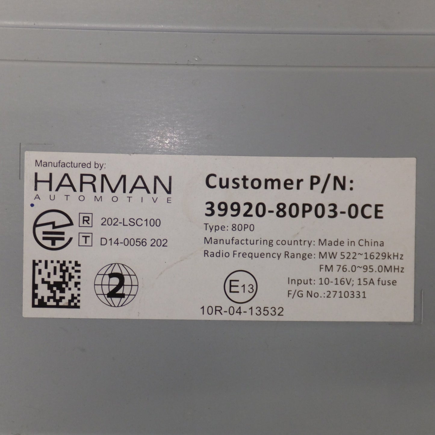 [送料無料] 現状品★HARMAN製 スズキ 純正 メモリーナビゲーション 80P0 39920-80P03-0CE[47]★