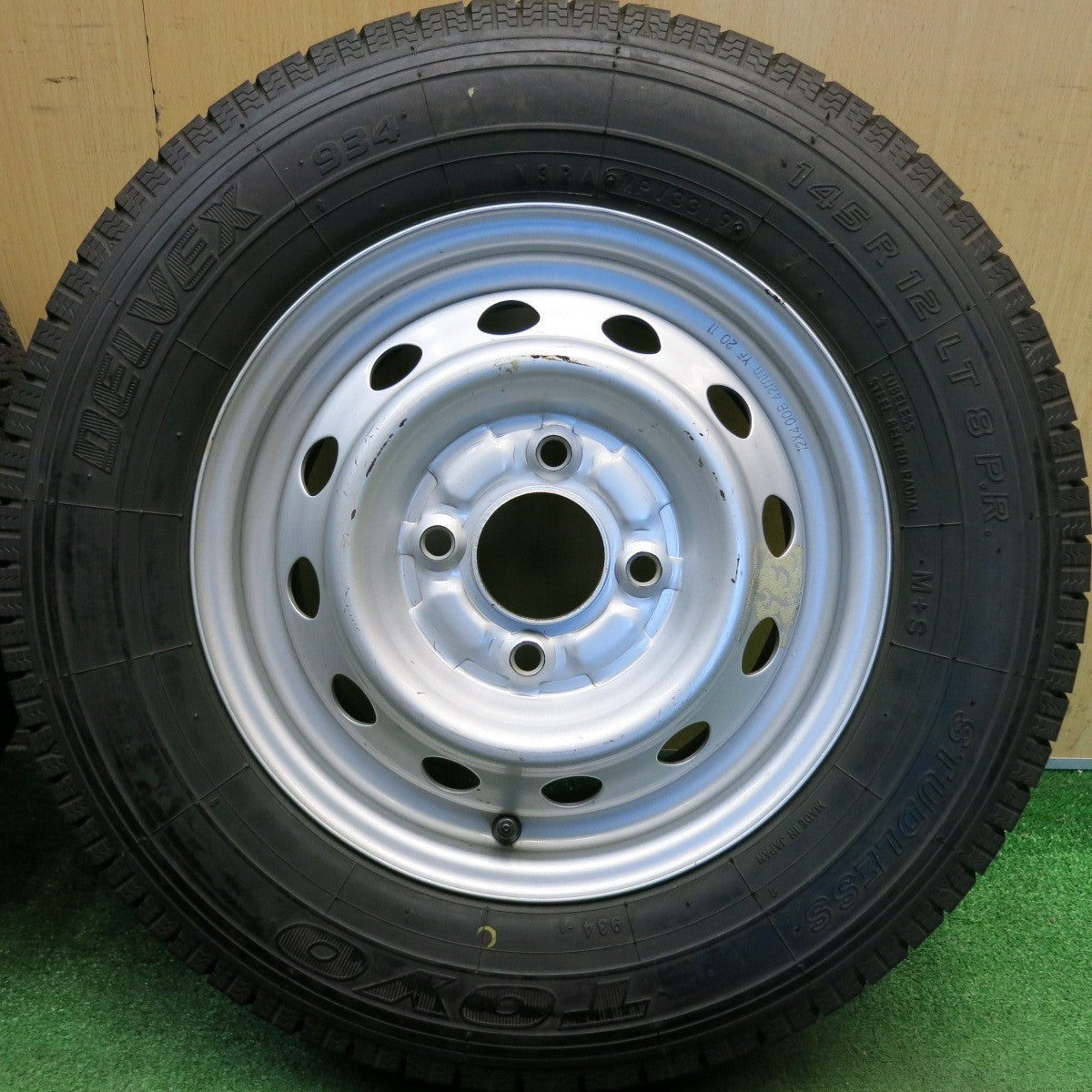 ほぼ未使用◎スタッドレス 145R12 8PR トーヨー デルベックス 934 スチール ホイール 12インチ PCD100/4H◎6073003HAス