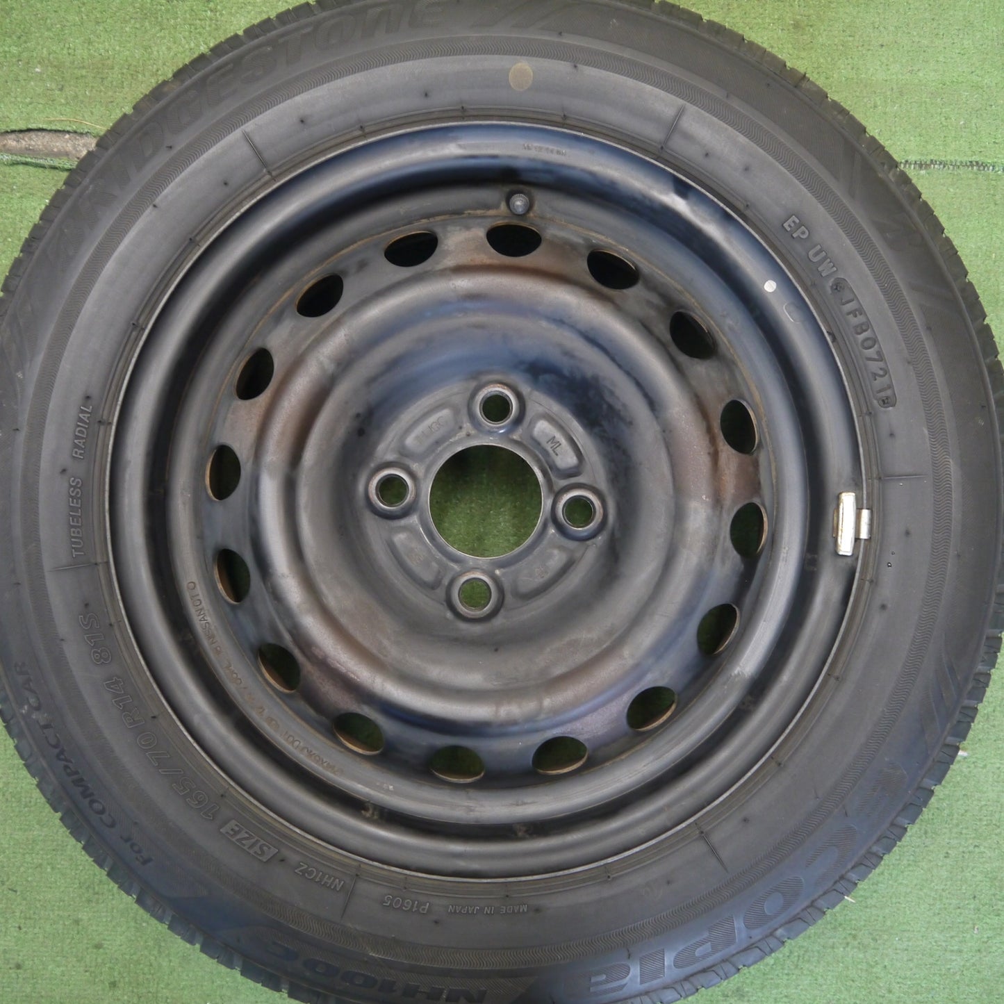 4本価格◎165/70R14 ブリヂストン エコピア NH100C スチール ホイール 14インチ PCD100/4H◎6071507Hノ