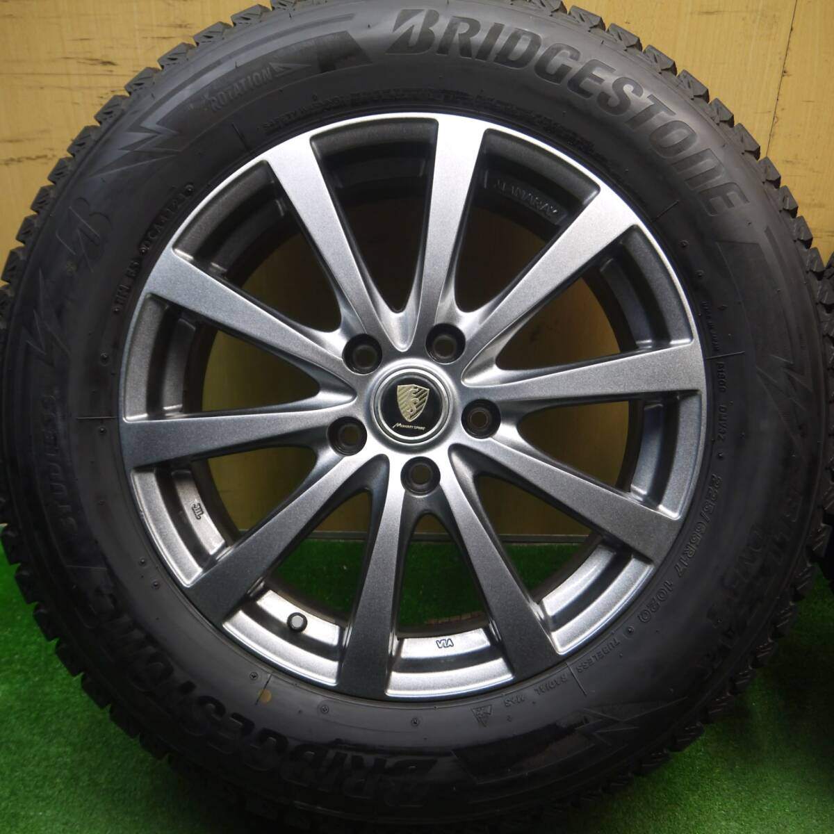 バリ溝！21年！キレイ！9.5分★スタッドレス 225/65R17 ブリヂストン ブリザック DM-V3 MANARAY SPORT マナレイスポーツ 17インチ PCD114.3/5H★5030306Hス