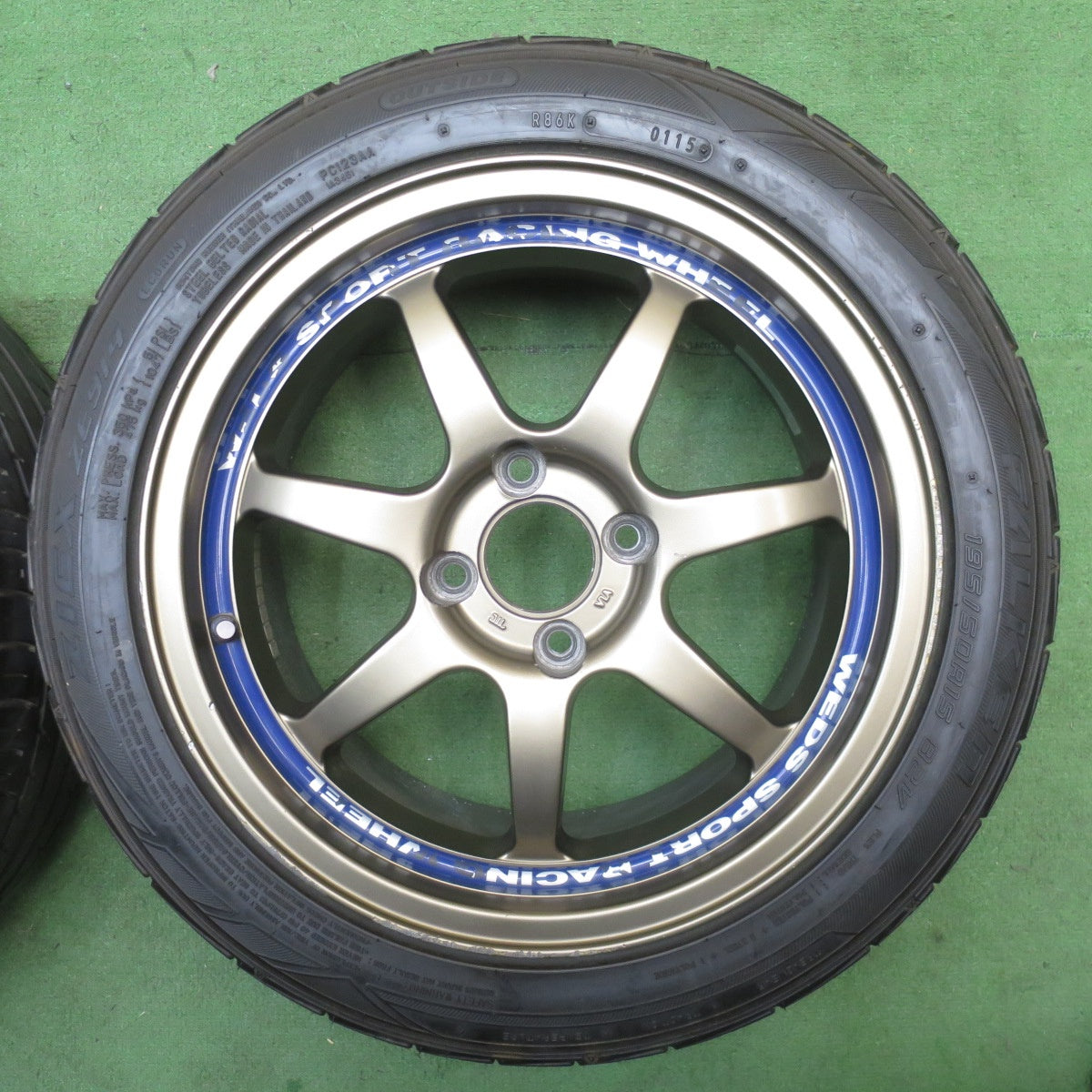 バリ溝！8.5分★WedsSport SA-90 195/50R15 ファルケン ZIEX ZE914 ウェッズスポーツ 15インチ PCD100/4H★6050402NJノ