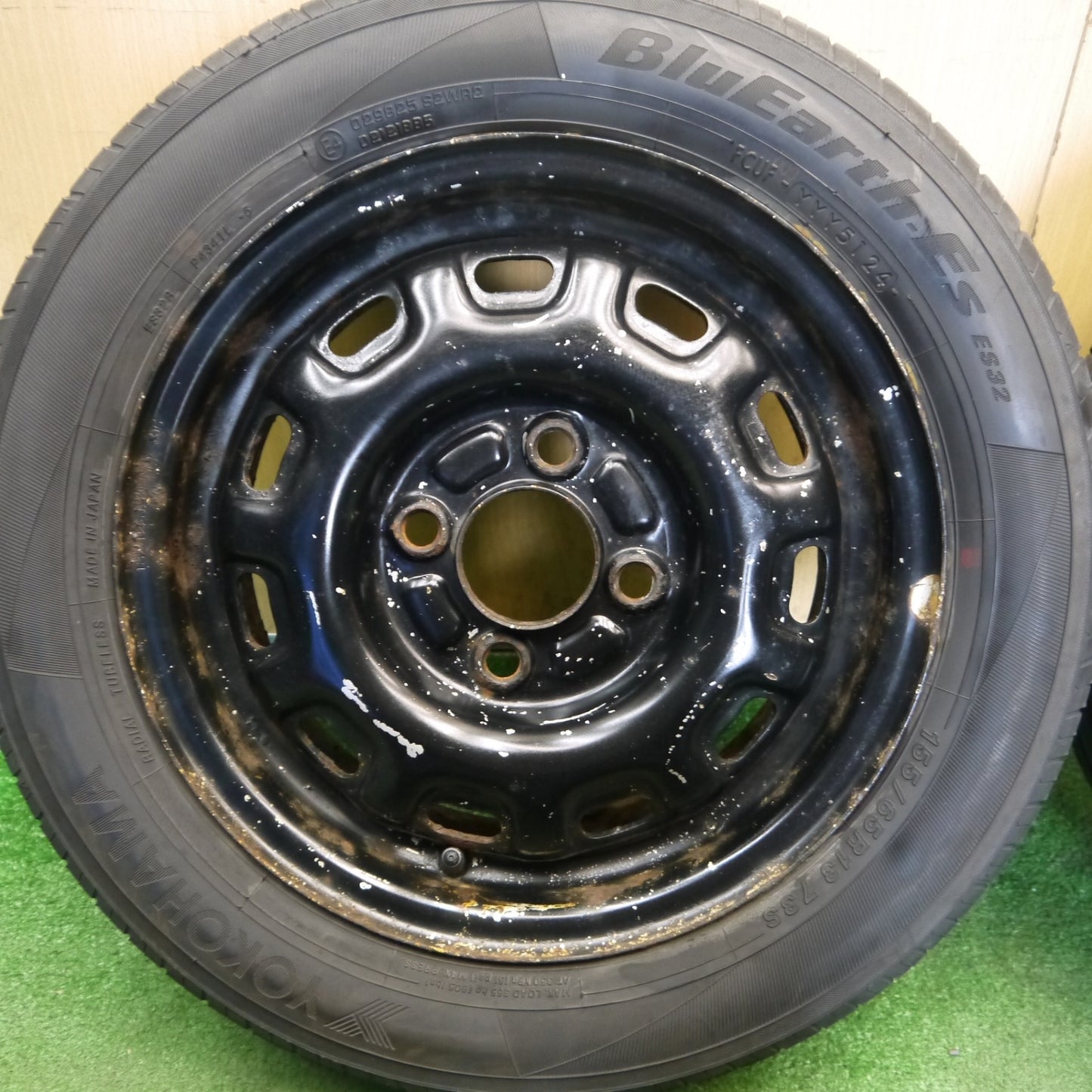 4本価格！24年★155/65R13 ヨコハマ BluEarth-ES ES32 スチール ホイール ブルーアース 13インチ PCD100/4H★6052003Hノ