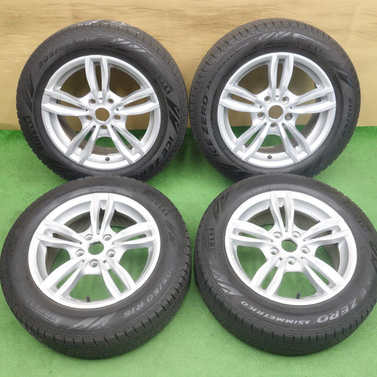 バリ溝！22年！9分◎BMW 等 MAK LUFT 205/60R16 スタッドレス ピレリ アイスゼロ アシンメトリコ マック ルフト 16インチ PCD112/5H◎6083001KTス