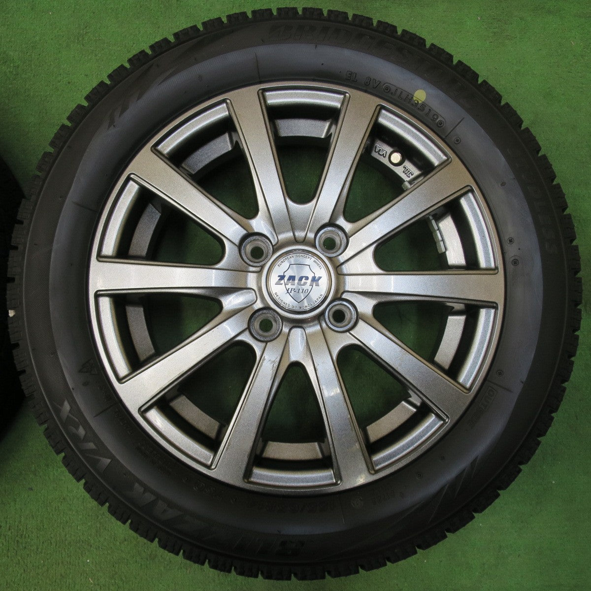 [送料無料] バリ溝！キレイ！9.5分以上★スタッドレス 155/65R14 ブリヂストン ブリザック VRX ZACK JP-110 MONZA モンツァ 14インチ PCD100/4H★5012507イス